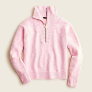 J. Crew Woolen Stretch Half zip sweater pink BB639 2XL